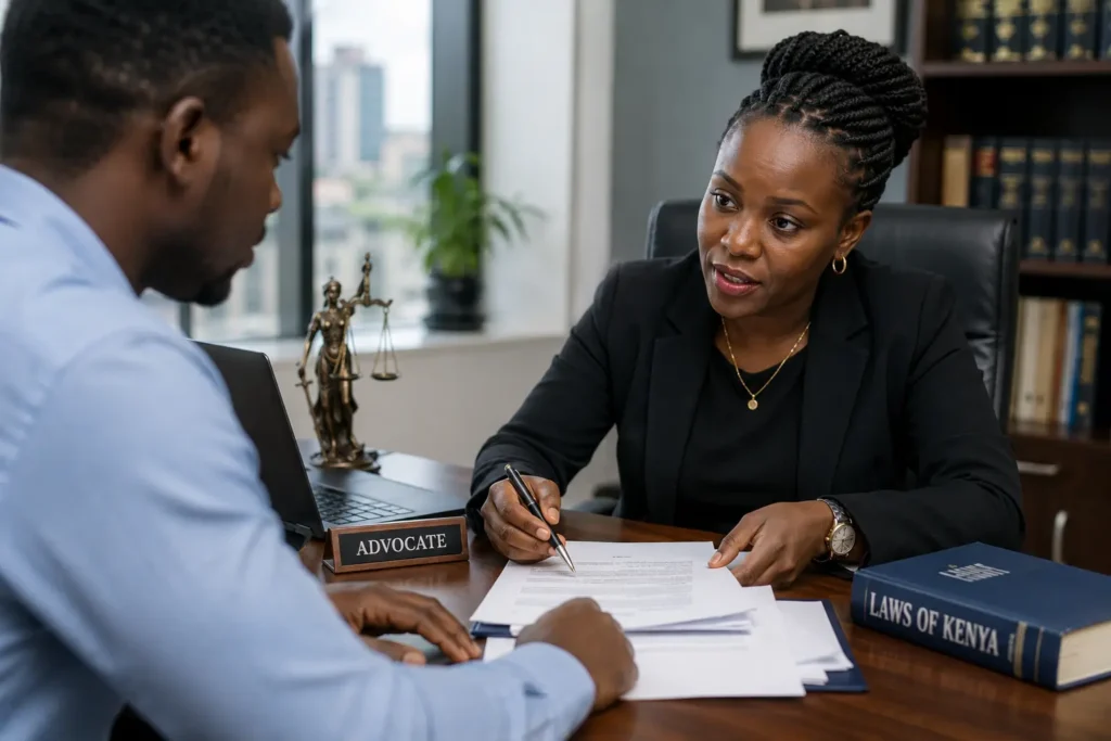 Client consulting a lawyer in Nairobi, Kenya